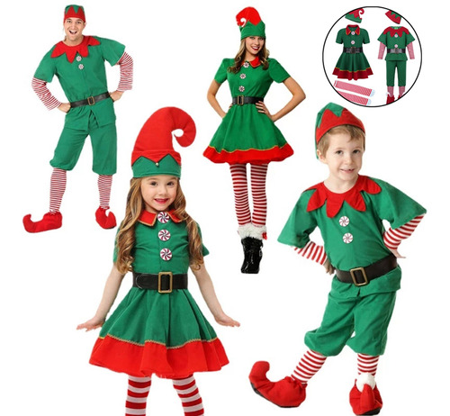 Disfraz De Navidad Para Niños Y Adultos, Vestido De Fiesta D