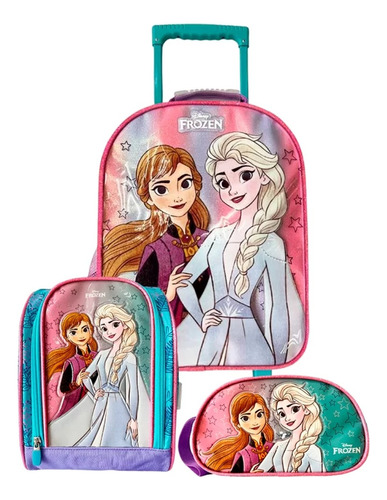 Pack Maleta Frozen Sisters Oficio Lonchera Cartuchera Disney