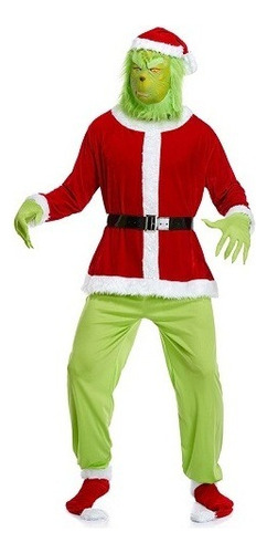 Traje Navideño De Piel Verde Grinch Vestido De Fiesta Para