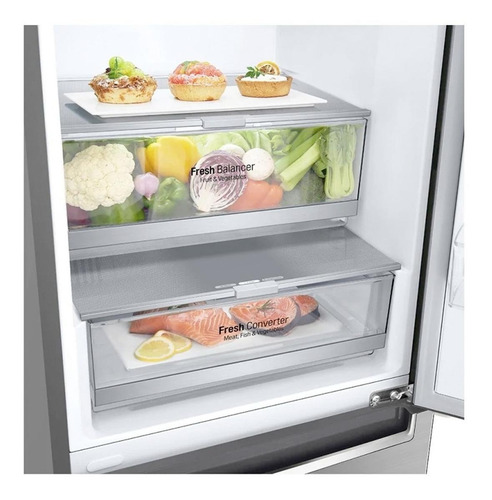 Heladera inverter no frost LG Bottom Freezer GB37SPP platinum silver con freezer 336L 127V