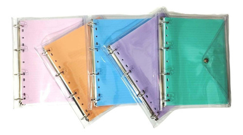 Univ. Libreta de encuadernación anillada, PVC, pastel, 96 fls + 6 div, color naranja