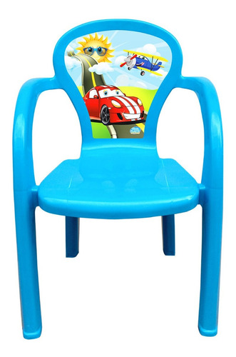 Cadeirinha Infantil Plastica Decorada Menino Azul