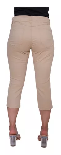 Calça Feminina Sarja Slouchy Caqui Verão Disfarça Barriga