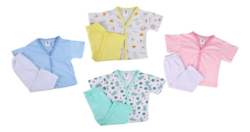 Kit 2 Pijama Conjunto Bebe Criança Manga Curta Confortável  