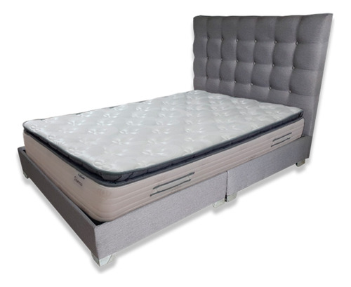 Combo Base + Espaldar Premium + Colchón Pillow Doble 140x190