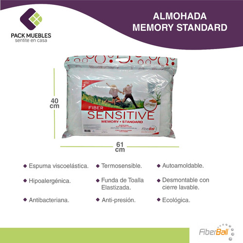 Almohada Fiberball Sensitive Memory Standard
