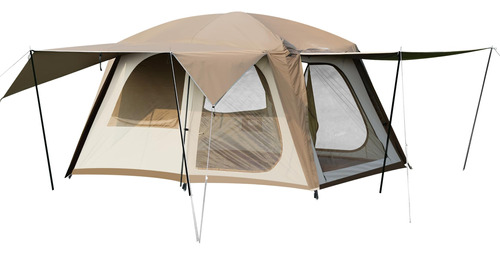 Vidalido 4-6 Person Camping Tent With 3 Door 2 Room Large Fa