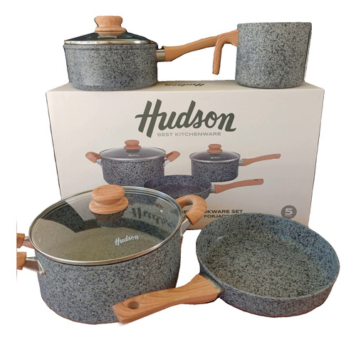 Batería Hudson Granito Stone Inducción Antiadherente 4mm