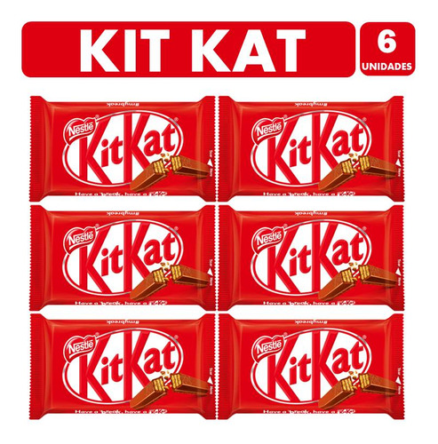 Chocolate De Leche Nestle Kit Kat 6 Unidades