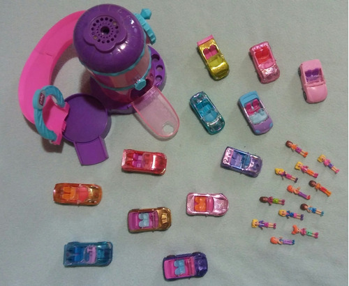 Set De Polly Pocket - Juego Autolavado + 12 Carritos