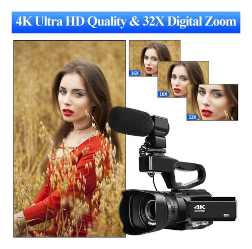 Videocámara De Video 4k Videocámara 4 8mp For La Grabación