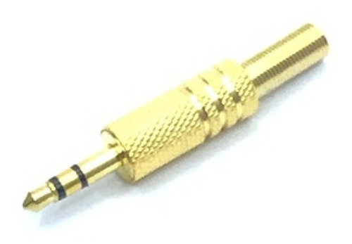 Plug 3,5 Mm Stereo Gold Dorado Cola Metálica Para Armar