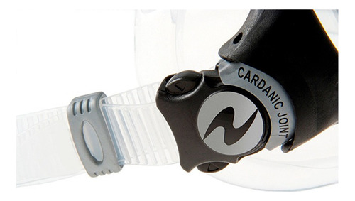 Mascara Aqua Lung Micromask, Silicone Transparente Aro Preto Cor Branco