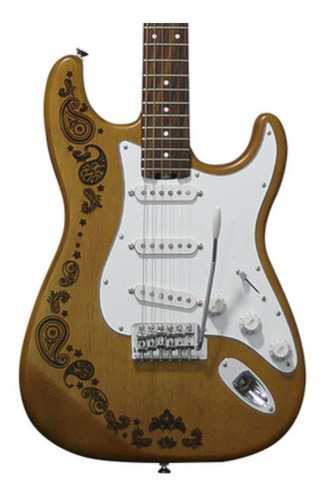Guitarra elétrica Studebaker Sky Hawk SSS de  marupá natural paisley satin com diapasão de pau ferro