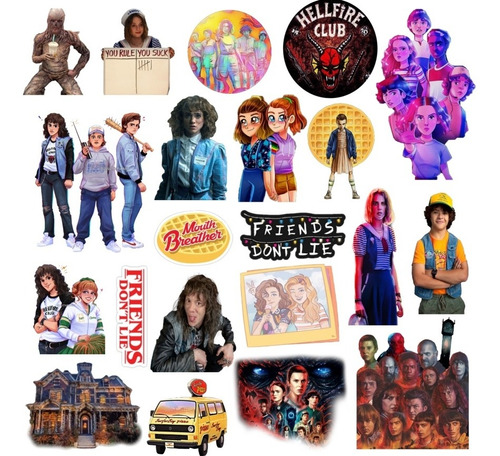 Stickers Stranger Things Modelo 2 Pack De 20 Unidades 