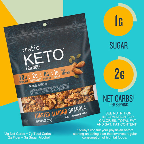 Cereal De Granola De Almendras Tostadas Ratio, 2 G De AzĂșcar
