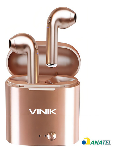 Fone De Ouvido Bluetooth Easy W1+ Wireless Dourado Vinik