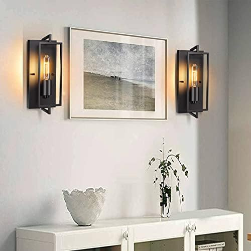 Apliques De Pared Negros Industriales, Juego De 2 Apliques D