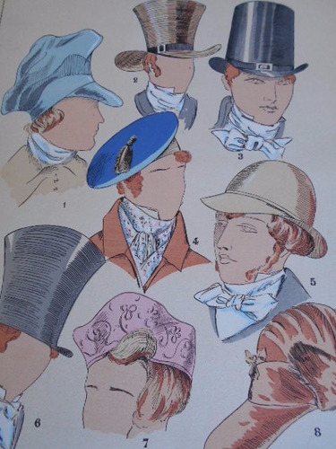 Gran Lamina Vestuario Masculino Chapeaux  Año 1927 Sombreros