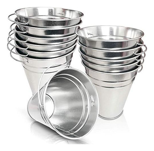 Artcreativity Cubos Grandes De Metal Galvanizado Con Asas, 4