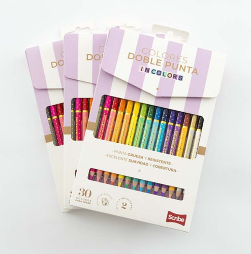 Colores Incolors Scribe Doble Punta X 15 Unidades *5 Cajas