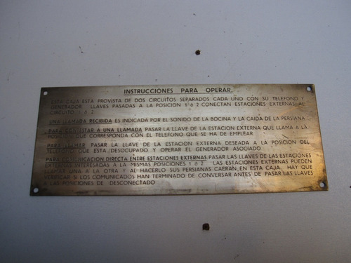 Letrero Placas Náuticas En Bronce
