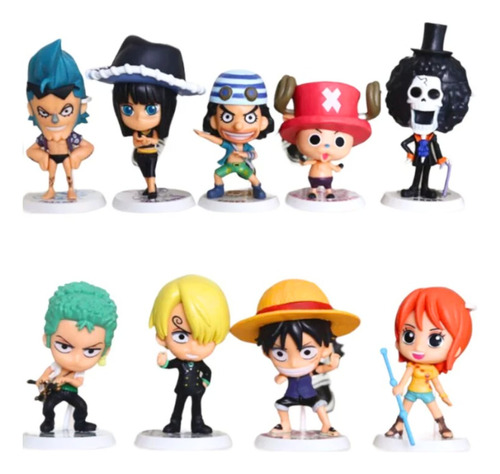 Muñecos Figura One Piece X 9 Personajes Colección Decoración