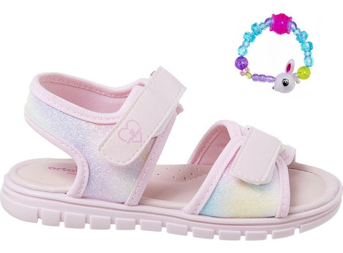 Imagem 1 de 5 de Sandália Infantil Ortopasso Cinderela Menina Rosa Colorido