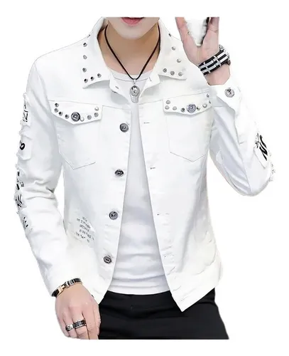 Chaqueta De Jean Hombre Blanca