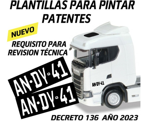 Pantillas Sticker Adhesivas Para Pintar Patentes En Camiones