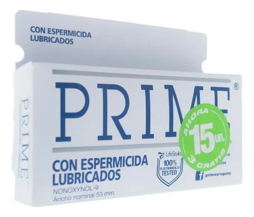 Preservativo Prime Con Espermicida X12 Unidades