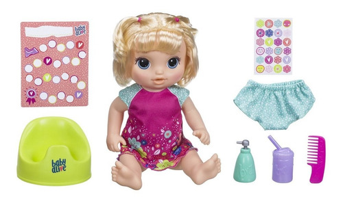 Imagen 4 de 4 de Baby Alive Muñeca Bebé Va Al Baño Rubia