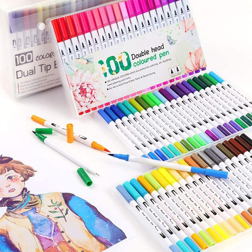 Marcadores De Pluma De Acuarela De 100 Colores Para Dibujar