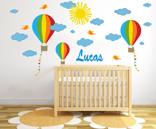 Vinilo Infantiles Globo Aerostatico Decoración Wall Stickers