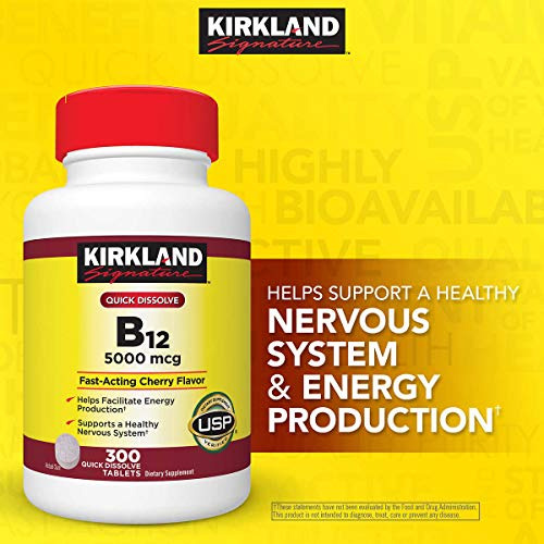 Firma Kirkland Espera Más Disuelve Rápido B-12 5000 R3dgp