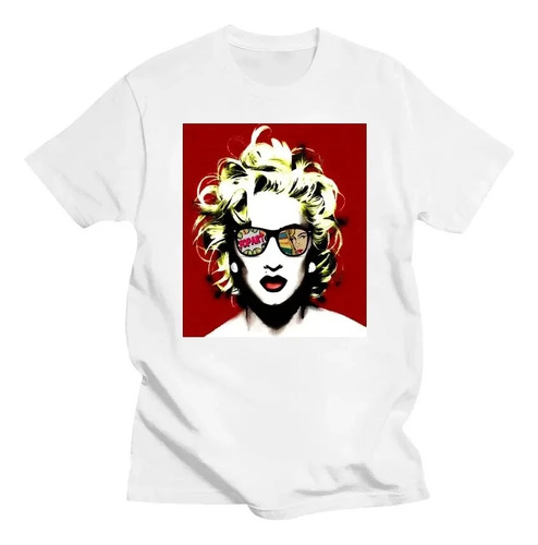 Camiseta De Algodón Neutro Impresa Con Patrón Madonna