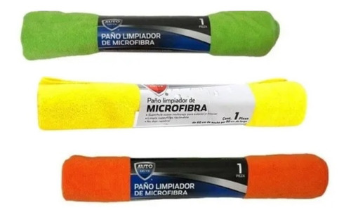 Paño Franelas De Microfibra 80x60cm Auto Coche 3 Piezas