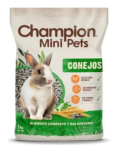Alimento Conejo Champion Pack 2 Kilos