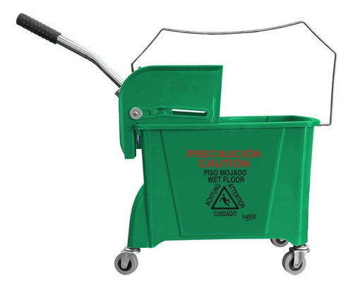 Cubeta Con Exprimidor 20l Color Verde