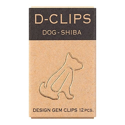 Midori Paper Clip D Clips Mini Box Shiba Inu 12 Pieces