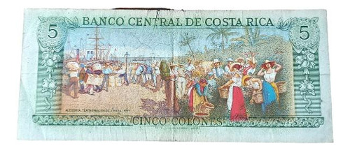Billete Costa Rica 5 Colones 1990 