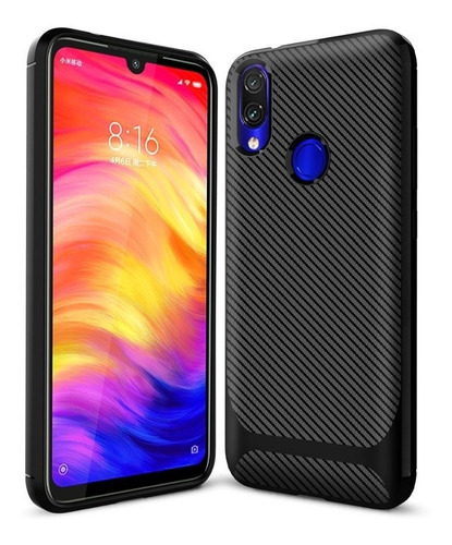 Capa Case Carbon Xiaomi Redmi Note 7 + Pel 5d Nano Gel