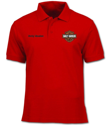 Camiseta Tipo Polo Logo Harley Davidson