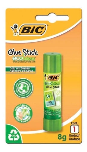 Cola Bastão Bic 8g Glue Stick Ecolutions 1 Un Escolar