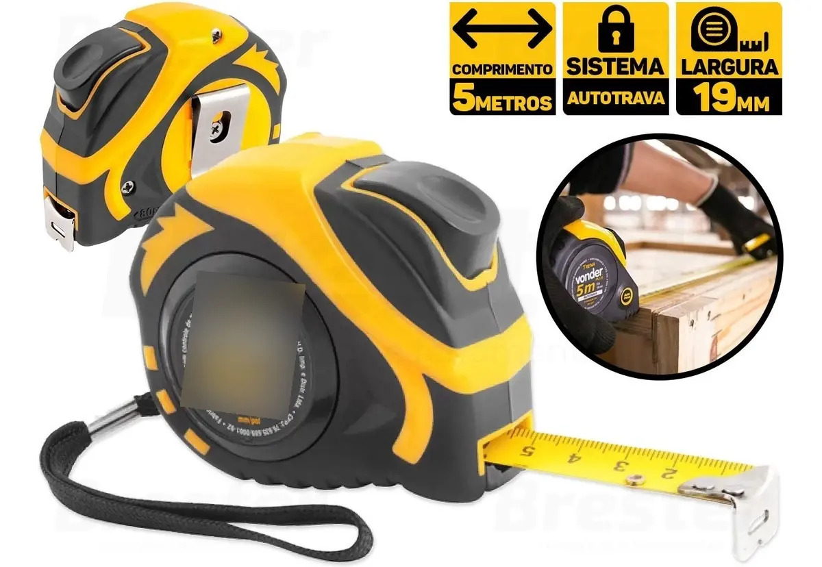 Trena De Aço 5mts X 19mm Auto Trava Vonder Plus 3