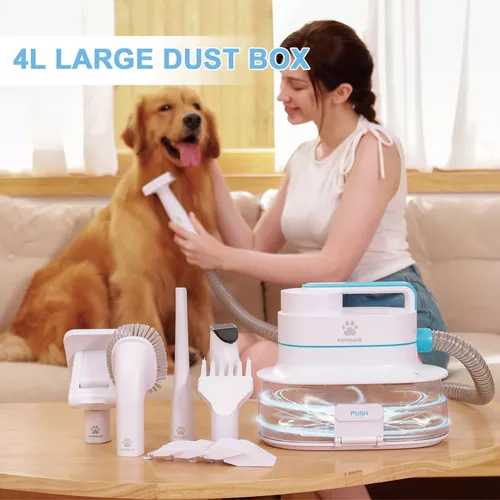  Simple Way Aspiradora de aseo para mascotas, kit de aseo 6 en 1  para perros con 3 modos de succión y taza de polvo de gran capacidad,  aspiradora para perros para