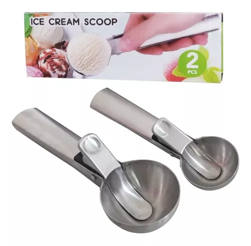Aster Cuchara para helado, 2 cucharas de aluminio antiadherente de 7.1 in,  anticongelante, fácil de limpiar, cuchara de helado profesional para