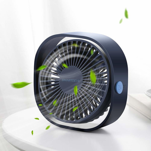 Ventilador De Escritorio Usb, 3 Niveles, Ajustable 360°