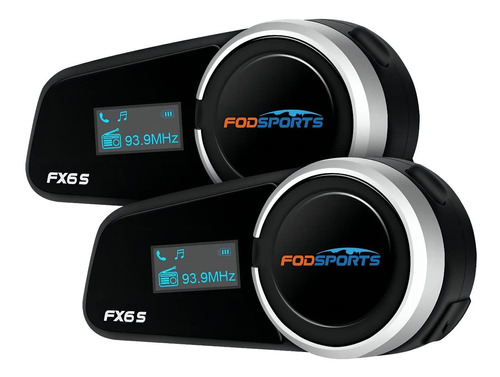 Intercomunicador De Casco Fodsports Fx6s Pantalla Led 2 Pz