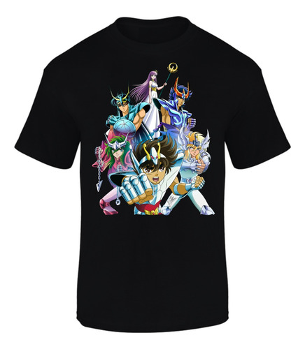 Camiseta Manga Corta Caballeros Del Zodiaco Series Black Xgt